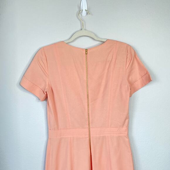 THEORY Inessa Jubilee Peach Coral Pink Gold Zipper Form Fitting Size 4 Mini - Picture 7 of 9